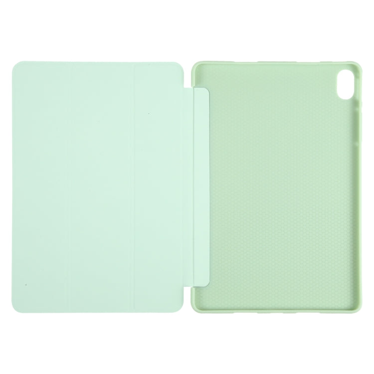 For Huawei MatePad SE 11 GEBEI 3-folding Holder Shockproof Flip Leather Tablet Case(Green)