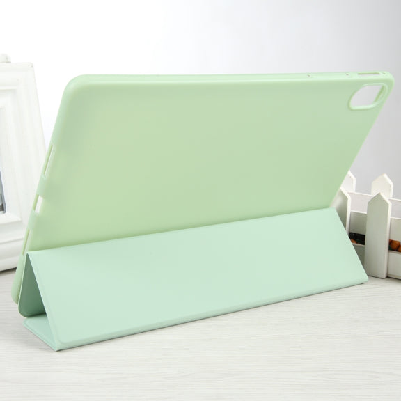 For Huawei MatePad SE 11 GEBEI 3-folding Holder Shockproof Flip Leather Tablet Case(Green)