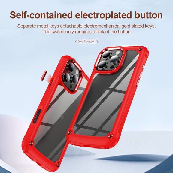 For iPhone 16 Pro TPU + PC Lens Protection Phone Case(Red)