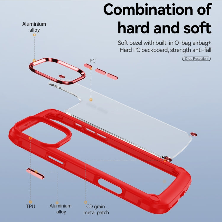 For iPhone 16 Pro TPU + PC Lens Protection Phone Case(Red)