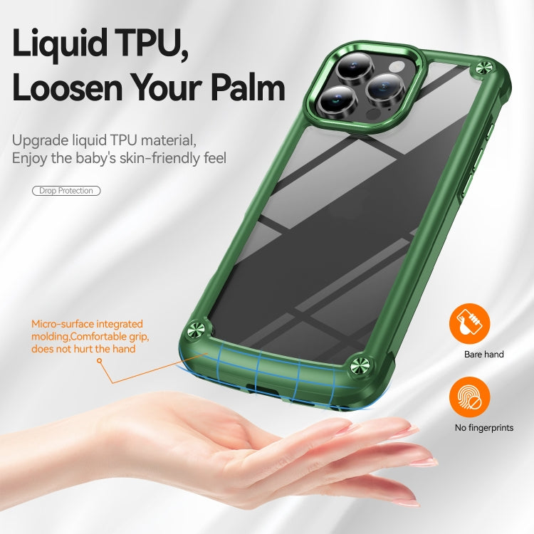 For iPhone 16 Pro TPU + PC Lens Protection Phone Case(Green)