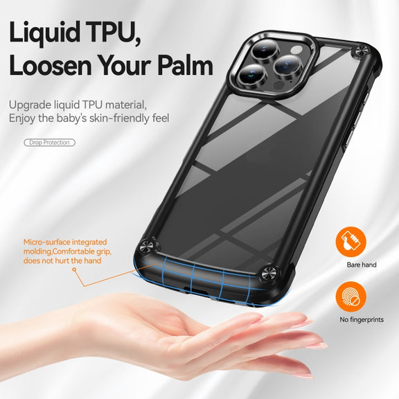 For iPhone 16 Pro Max TPU + PC Lens Protection Phone Case(Black)