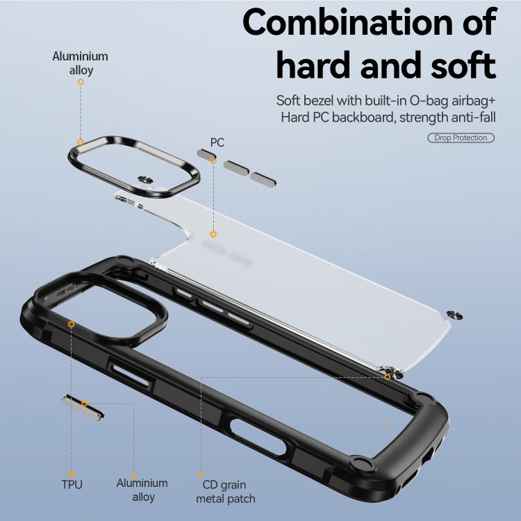 For iPhone 16 Pro Max TPU + PC Lens Protection Phone Case(Black)