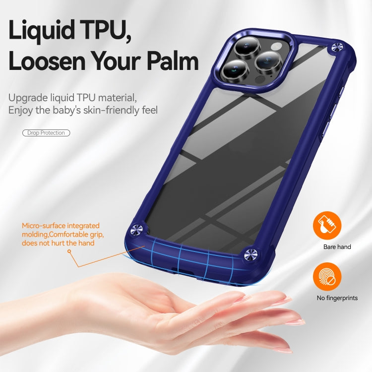 For iPhone 16 Pro Max TPU + PC Lens Protection Phone Case(Blue)