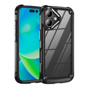 For iPhone 16 TPU + PC Lens Protection Phone Case(Black)