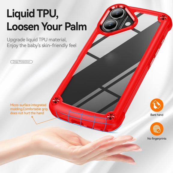 For iPhone 16 Plus TPU + PC Lens Protection Phone Case(Red)