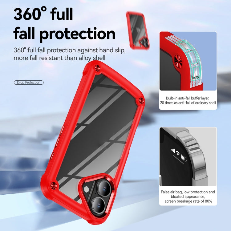 For iPhone 16 Plus TPU + PC Lens Protection Phone Case(Red)