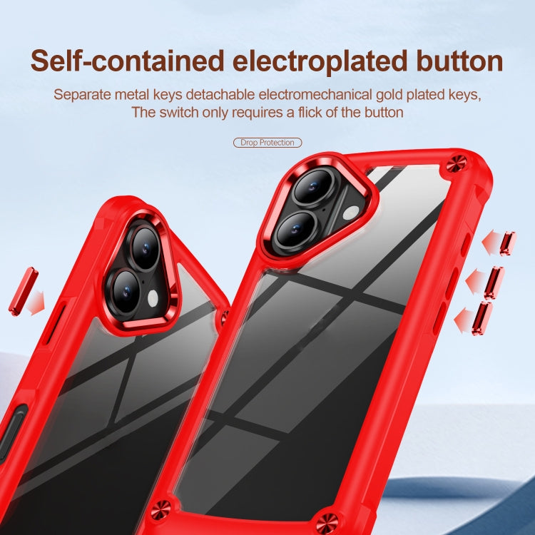 For iPhone 16 Plus TPU + PC Lens Protection Phone Case(Red)