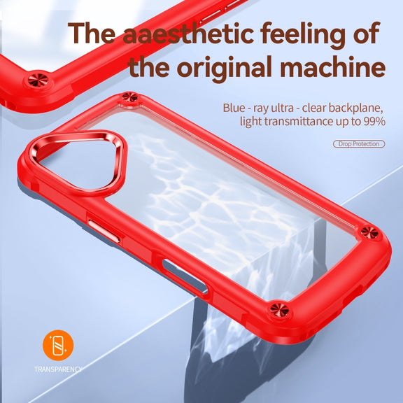 For iPhone 16 Plus TPU + PC Lens Protection Phone Case(Red)