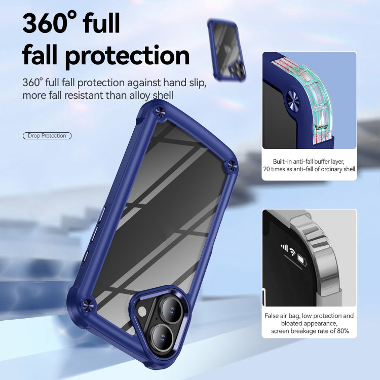 For iPhone 16 Plus TPU + PC Lens Protection Phone Case(Blue) - iPhone 16 Plus Cases by PMC TechLife | Online Shopping South Africa | PMC TechLife | Buy Now Pay Later Mobicred