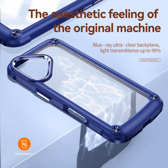 For iPhone 16 Plus TPU + PC Lens Protection Phone Case(Blue)