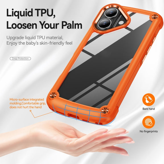 For iPhone 16 Plus TPU + PC Lens Protection Phone Case(Orange)