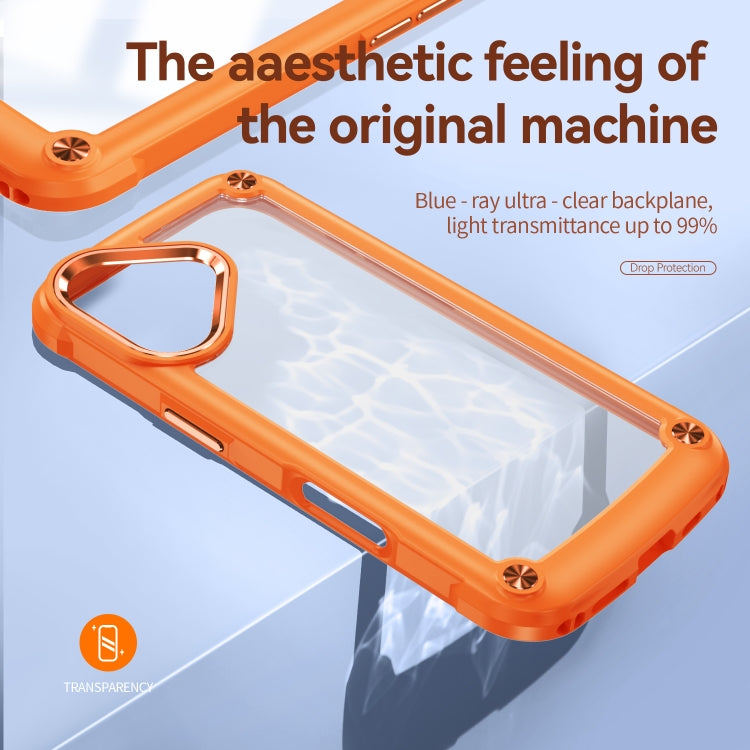 For iPhone 16 Plus TPU + PC Lens Protection Phone Case(Orange)