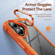 For iPhone 16 Plus TPU + PC Lens Protection Phone Case(Orange)