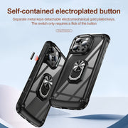 For iPhone 16 Pro TPU + PC Lens Protection Phone Case with Ring Holder(Black)