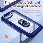 For iPhone 16e TPU + PC Lens Protection Phone Case with Ring Holder(Purple)
