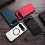 For Google Pixel 9 Pro Magsafe Magnetic Ring Leather Texture Phone Case(Green)
