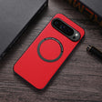 For Google Pixel 9 Magsafe Magnetic Ring Leather Texture Phone Case(Red) - Google Cases by PMC TechLife | Online Shopping South Africa | PMC TechLife | Buy Now Pay Later Mobicred