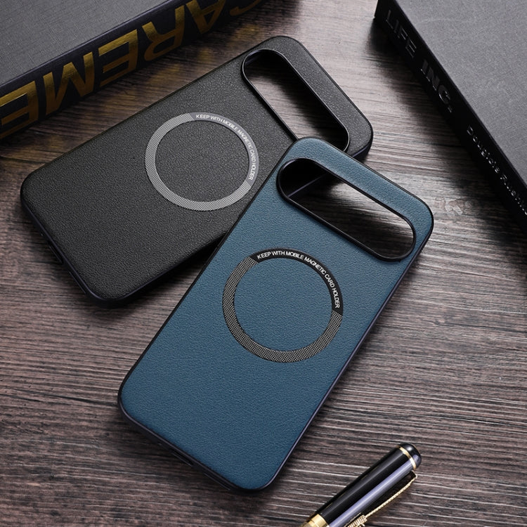 For Google Pixel 9 Magsafe Magnetic Ring Leather Texture Phone Case(Green) - Google Cases by PMC TechLife | Online Shopping South Africa | PMC TechLife | Buy Now Pay Later Mobicred