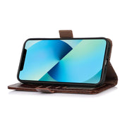 For iPhone 16e Crocodile Top Layer Cowhide Leather Phone Case(Brown)