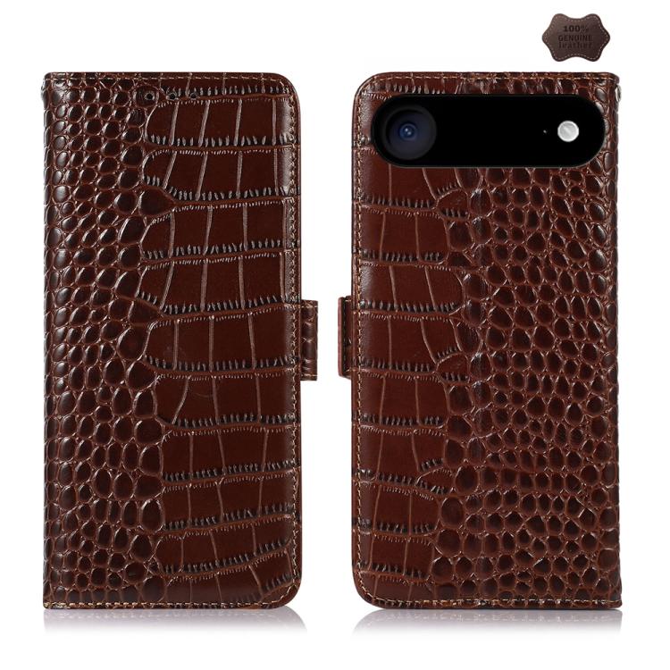 For iPhone 17 Air Crocodile Top Layer Cowhide Leather Phone Case(Brown) - free shipping - PMc TechLife - Order now!