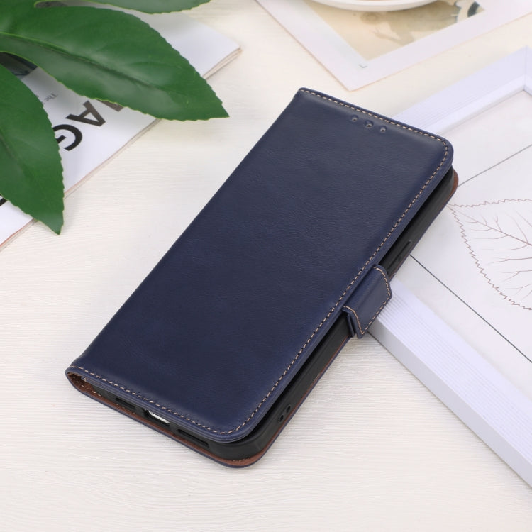 For iPhone 16 Pro Crazy Horse Top Layer Cowhide Leather Phone Case(Blue) - free shipping - PMC TechLife - Order now!