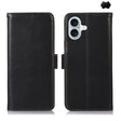 For iPhone 16 Crazy Horse Top Layer Cowhide Leather Phone Case(Black) - free shipping - PMC TechLife - Order now!