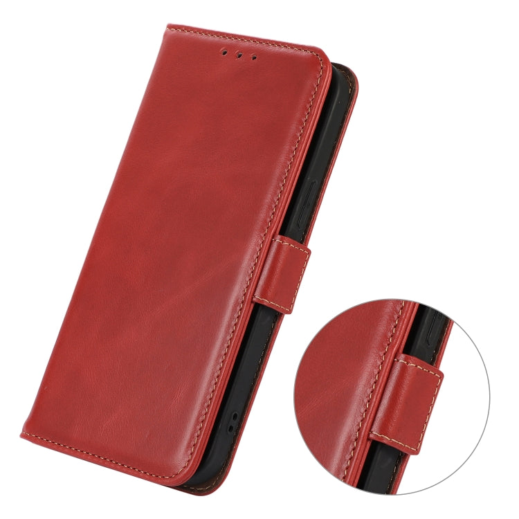 For iPhone 16 Crazy Horse Top Layer Cowhide Leather Phone Case(Red) - iPhone 16 Cases by PMC TechLife | Online Shopping South Africa | PMC TechLife | Buy Now Pay Later Mobicred