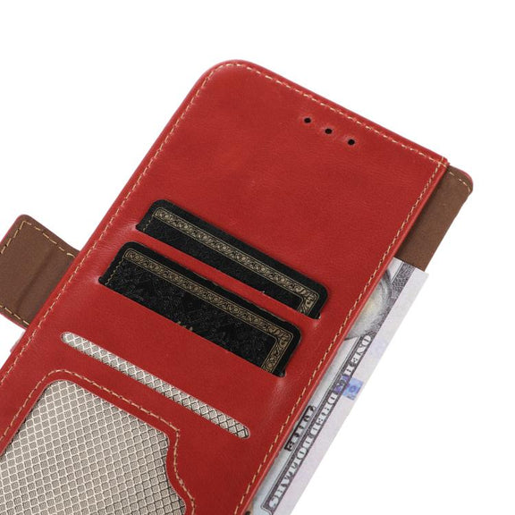 For iPhone 17 Air Crazy Horse Top Layer Cowhide Leather Phone Case(Red)