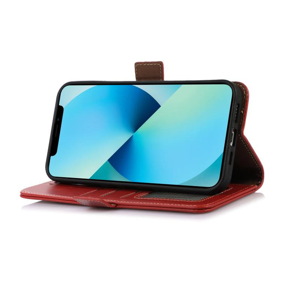 For iPhone 17 Air Crazy Horse Top Layer Cowhide Leather Phone Case(Red)