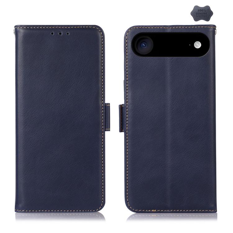 For iPhone 17 Air Crazy Horse Top Layer Cowhide Leather Phone Case(Blue) - free shipping - PMc TechLife - Order now!