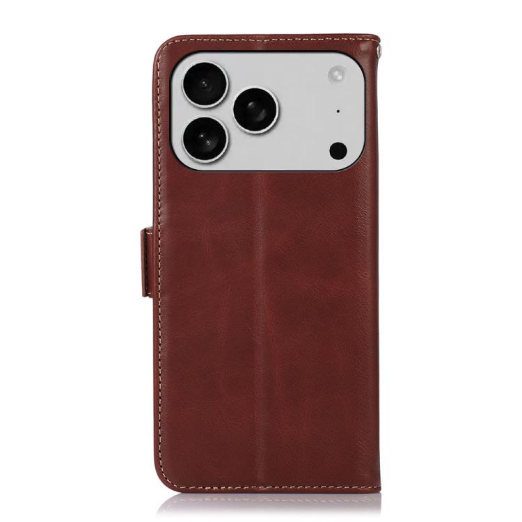 For iPhone 17 Pro Crazy Horse Top Layer Cowhide Leather Phone Case(Brown) - free shipping - PMc TechLife - Order now!