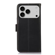 For iPhone 17 Pro Max Crazy Horse Top Layer Cowhide Leather Phone Case(Black)