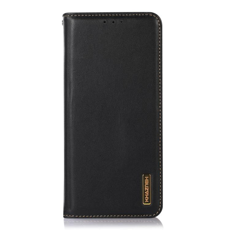 For iPhone 16e KHAZNEH Nappa Top Layer Cowhide Leather Phone Case(Black) - iPhone 16e Cases by PMC TechLife | Online Shopping South Africa | PMC TechLife | Buy Now Pay Later Mobicred