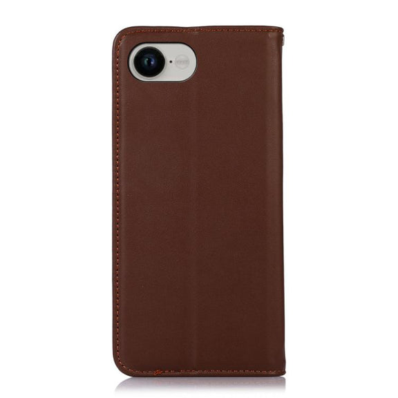 For iPhone 16e KHAZNEH Nappa Top Layer Cowhide Leather Phone Case(Brown)