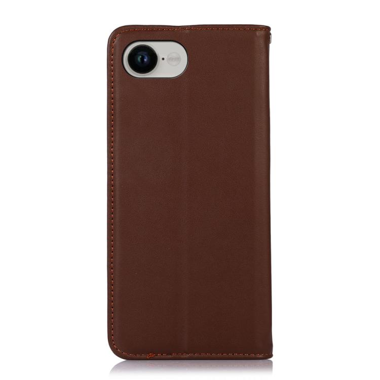 For iPhone 16e KHAZNEH Nappa Top Layer Cowhide Leather Phone Case(Brown)