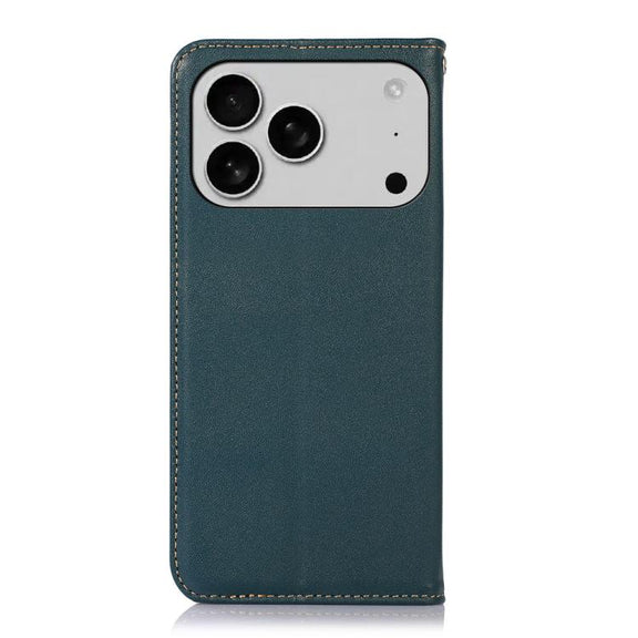 For iPhone 17 Pro KHAZNEH Nappa Top Layer Cowhide Leather Phone Case(Green)