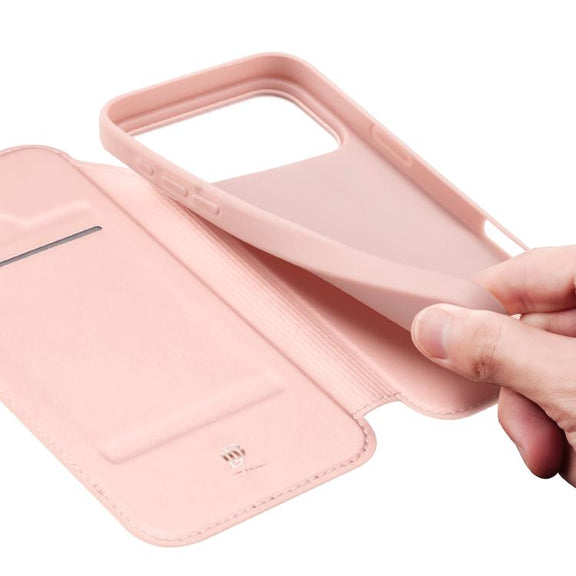 For iPhone 17 Pro Max DUX DUCIS Skin Pro Series Flip Leather Phone Case(Rose Gold)