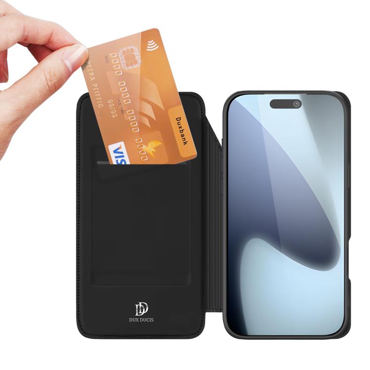 For iPhone 17 Pro DUX DUCIS Skin Pro Series Flip Leather Phone Case(Black)