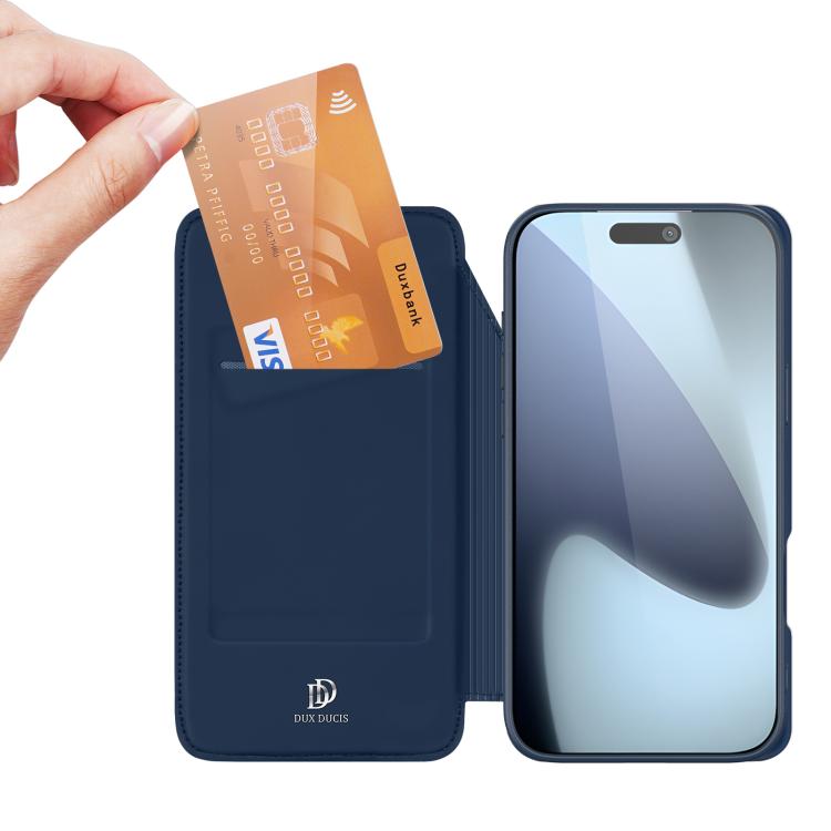 For iPhone 17 Pro DUX DUCIS Skin Pro Series Flip Leather Phone Case(Blue) - free shipping - PMC Jewellery - Order now!