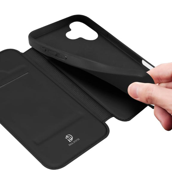 For iPhone 17 DUX DUCIS Skin Pro Series Flip Leather Phone Case(Black)