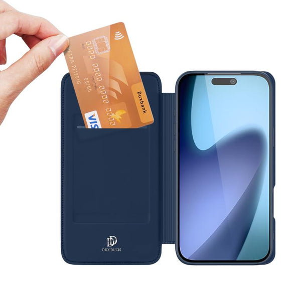 For iPhone 17 DUX DUCIS Skin Pro Series Flip Leather Phone Case(Blue)