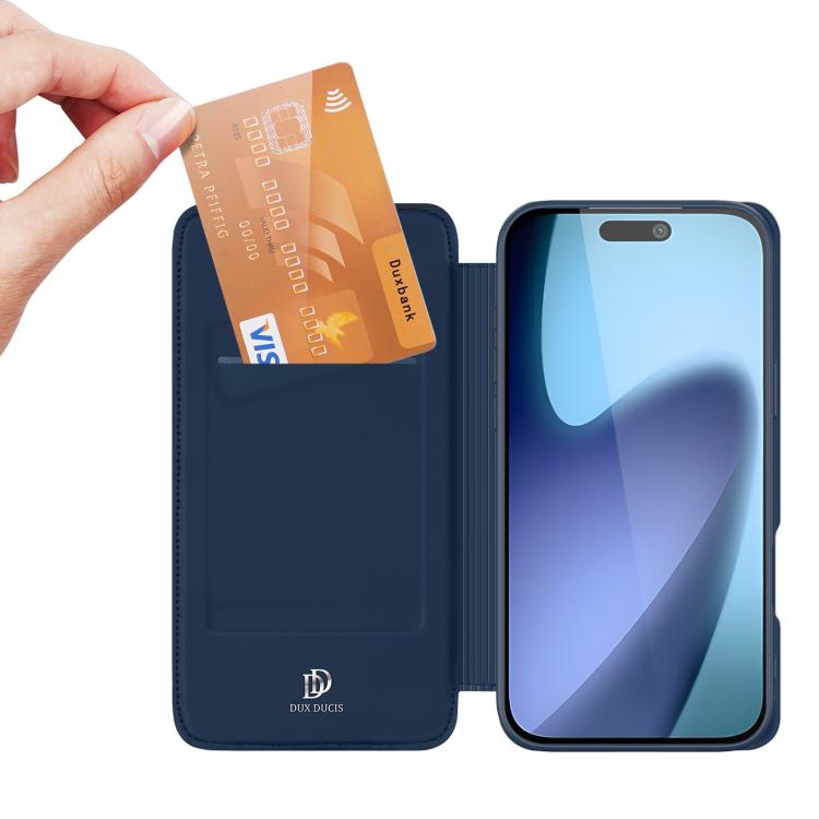 For iPhone 17 DUX DUCIS Skin Pro Series Flip Leather Phone Case(Blue)