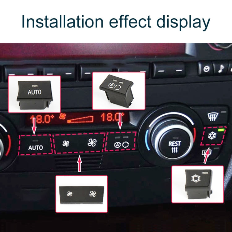 For BMW 1 Series / 3 Series / X1 / X3 Left Driving Car Air Conditioner Panel Switch Button A Key 64119320348-A2 - Car Switches by PMC TechLife | Online Shopping South Africa | PMC TechLife | Buy Now Pay Later Mobicred
