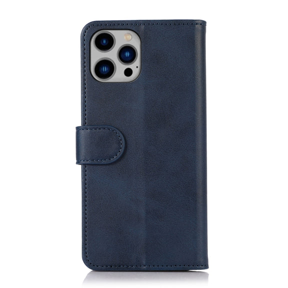 For iPhone 16 Pro Cow Texture Leather Phone Case(Blue)