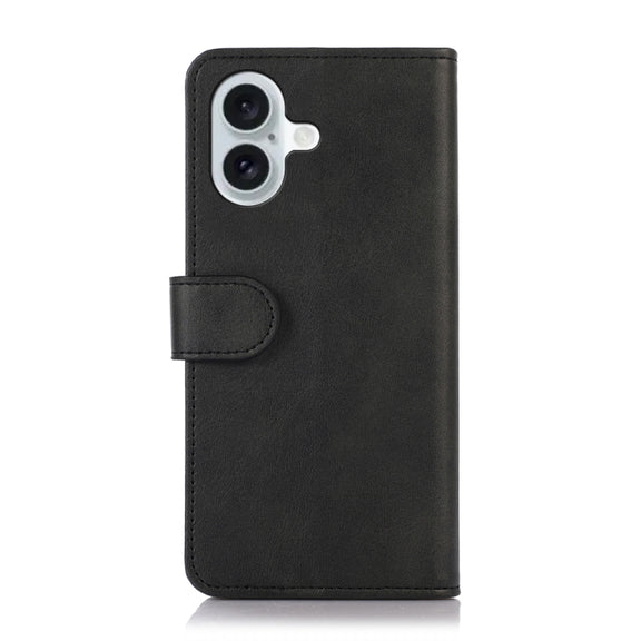 For iPhone 16 Plus Cow Texture Leather Phone Case(Black)