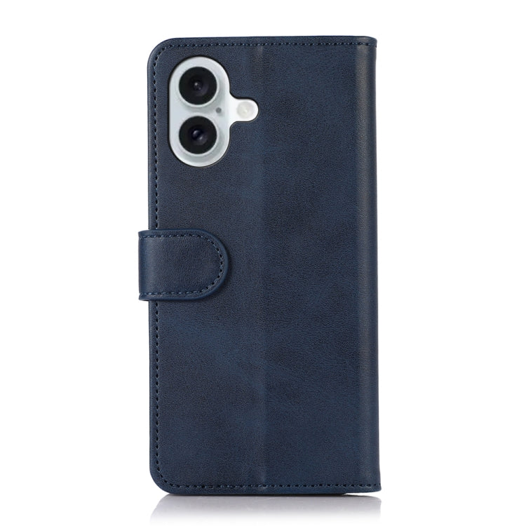 For iPhone 16 Cow Texture Leather Phone Case(Blue) - iPhone 16 Cases by PMC TechLife | Online Shopping South Africa | PMC TechLife | Buy Now Pay Later Mobicred