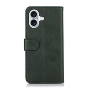 For iPhone 16 Cow Texture Leather Phone Case(Green)