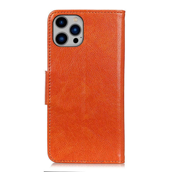 For iPhone 16 Pro Max Nappa Texture Leather Case(Orange)