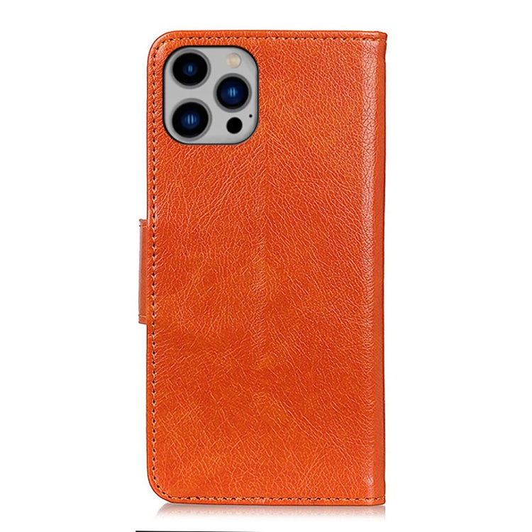 For iPhone 16 Pro Nappa Texture Leather Case(Orange)
